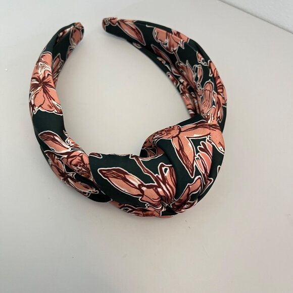 Set Of 5 Women's Knotted Headbands With Floral Pearl & Striped Designs Fabric Ma - Picture 4 of 6